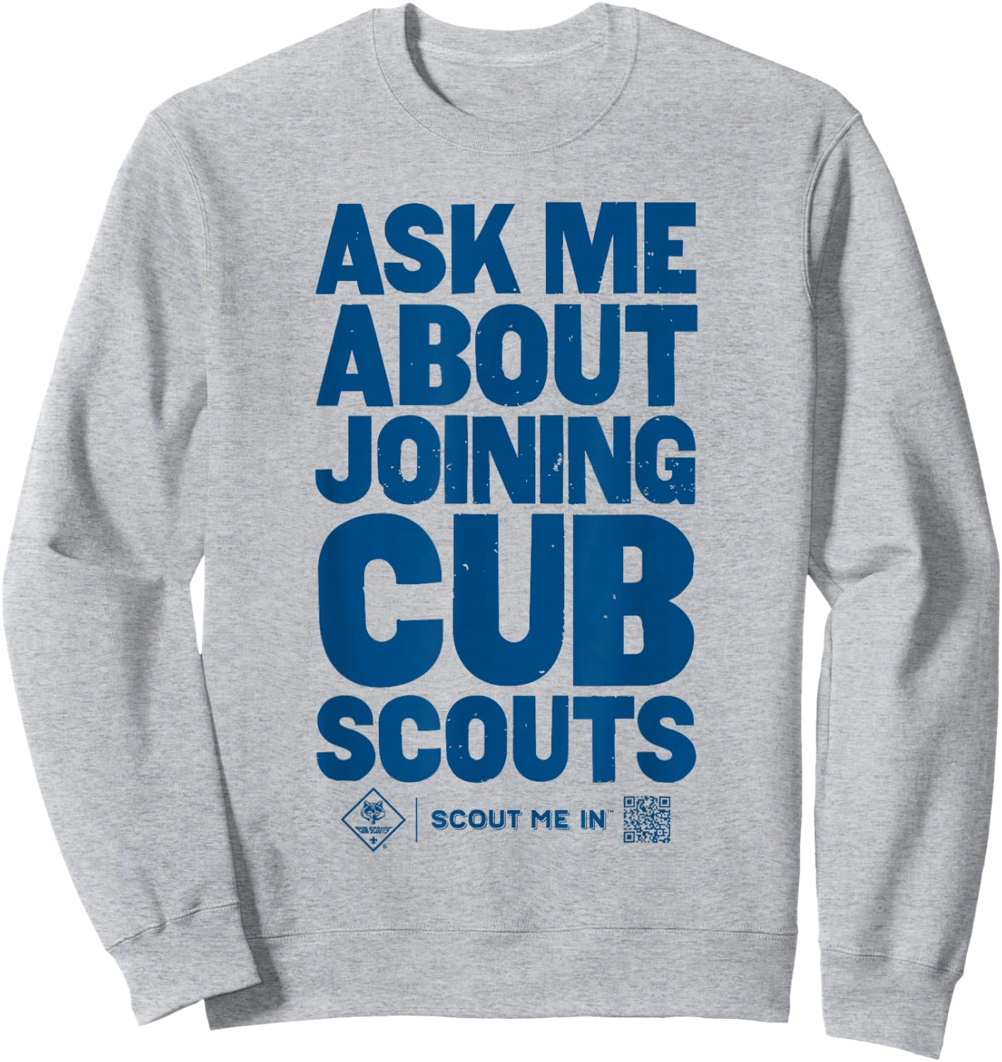 Ask Me About Joining Cub Scouts (Blue) Sweatshirt - Sweatshirt | Ash