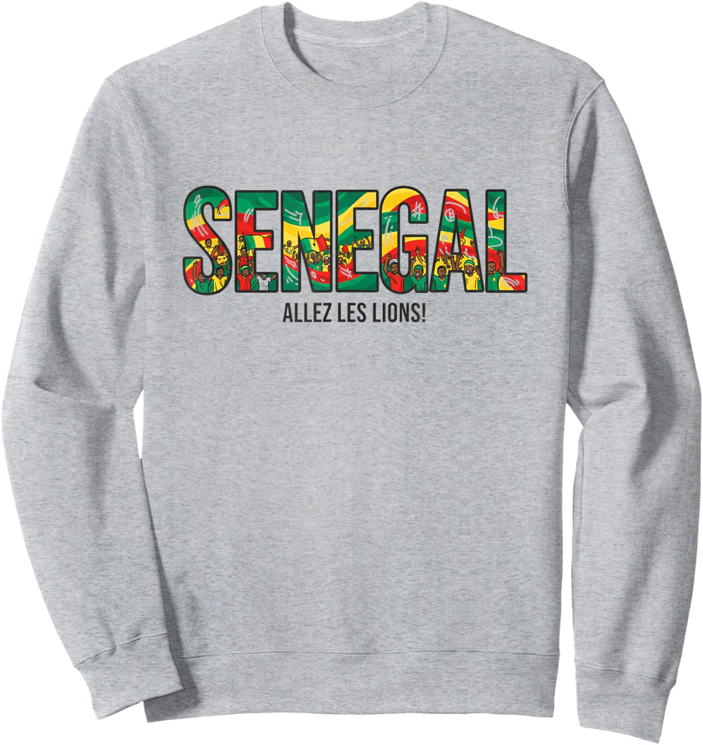 Maillot de Supporter de Football 2026 Sénégal Allez Les Lions Sweatshirt - Sweatshirt | Ash