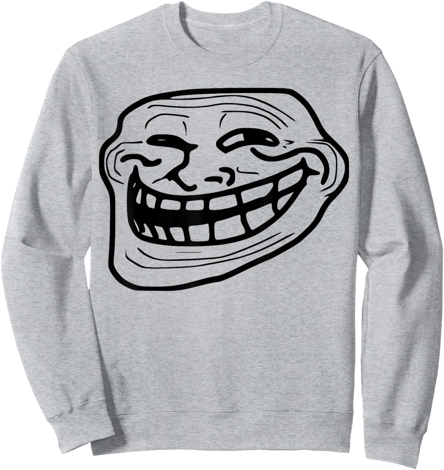 Troll Face Meme Funny Dank Meme Troll Face Sweatshirt - Sweatshirt | Ash