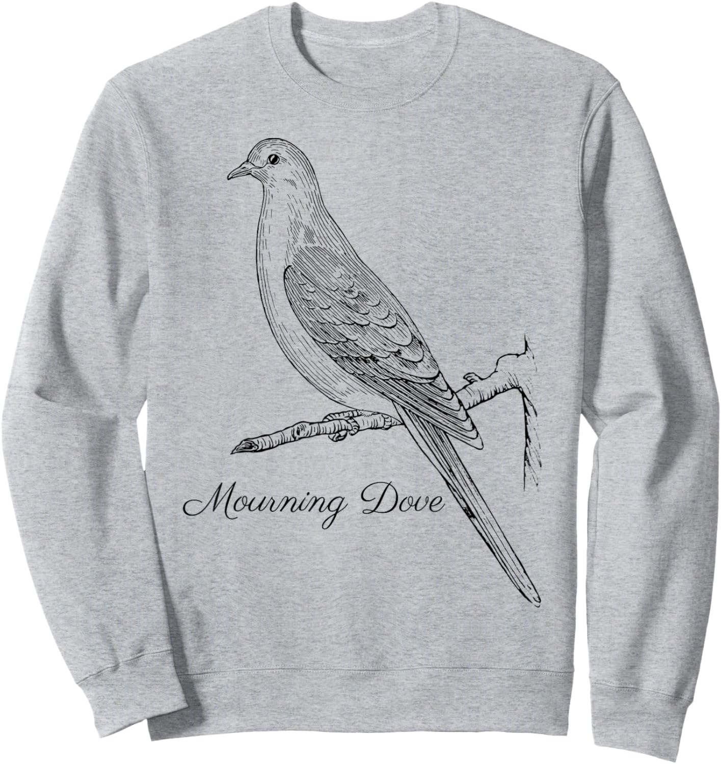 Mourning Dove Bird Shirt Ornithology Black Lines Sweatshirt - Sweatshirt | Ash