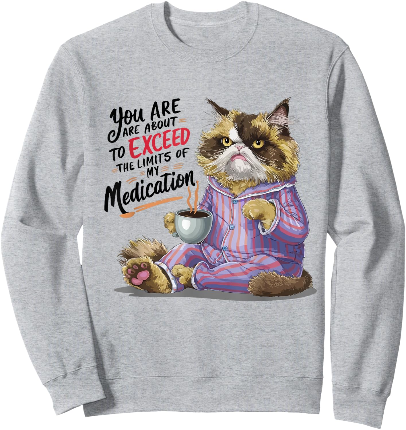 You Are About To Exceed The Limits Of My Medication Funny , Small, White Sweatshirt - Sweatshirt | Ash