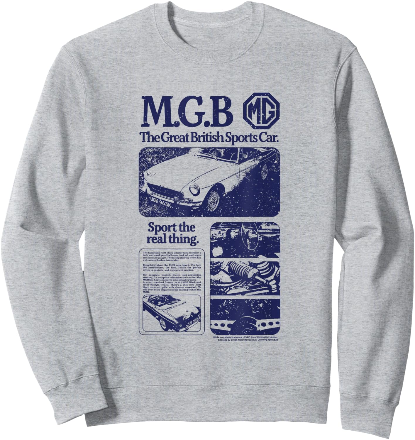 MG MGB Sports Car Promo Ad Sweatshirt - Sweatshirt | Ash