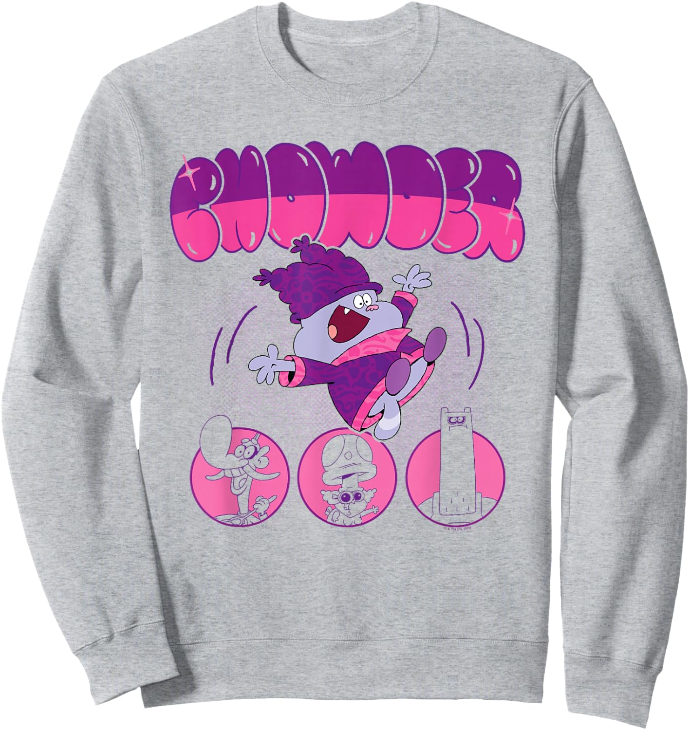 Chowder Catering Team Bubble Letters Cartoon Network Sweatshirt - Sweatshirt | Ash