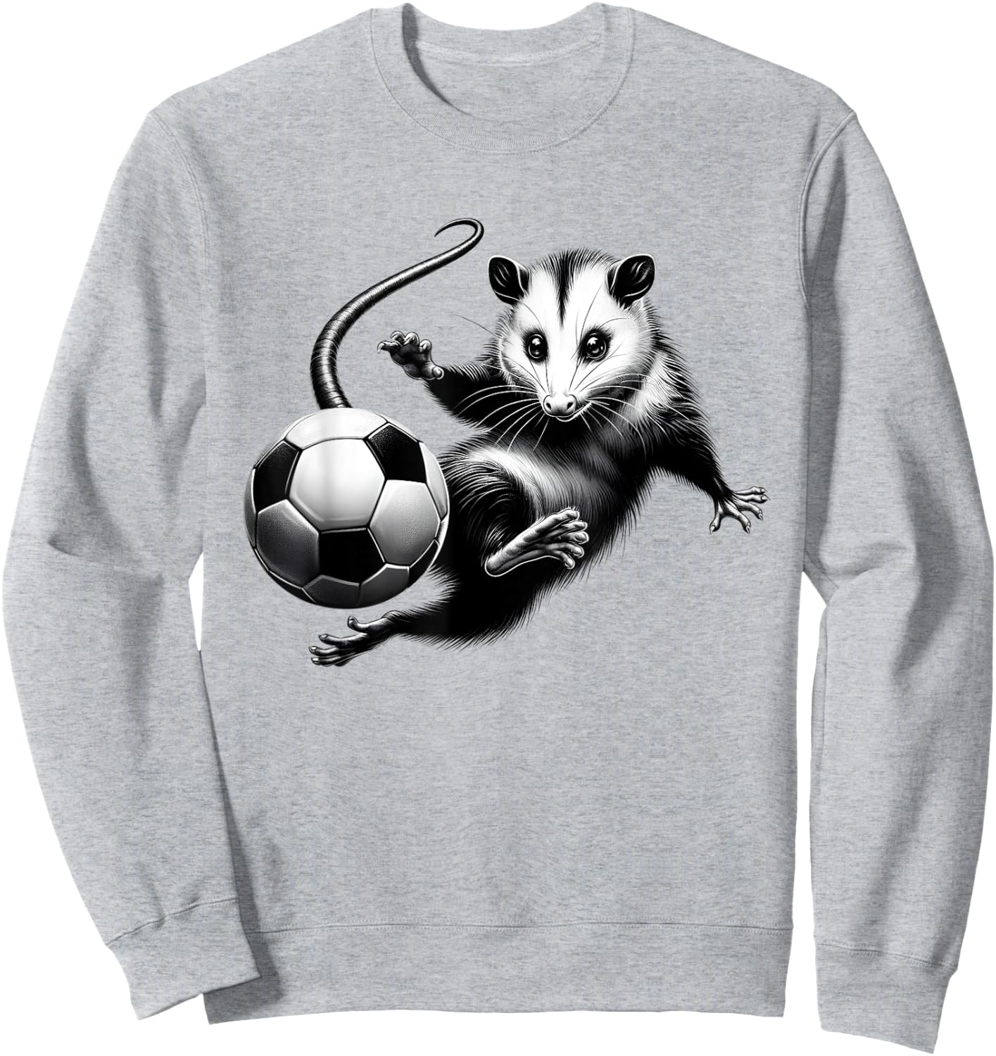 Vintage Possum Playing Soccer Opossum Lover Soccer Player Sweatshirt - Sweatshirt | Ash