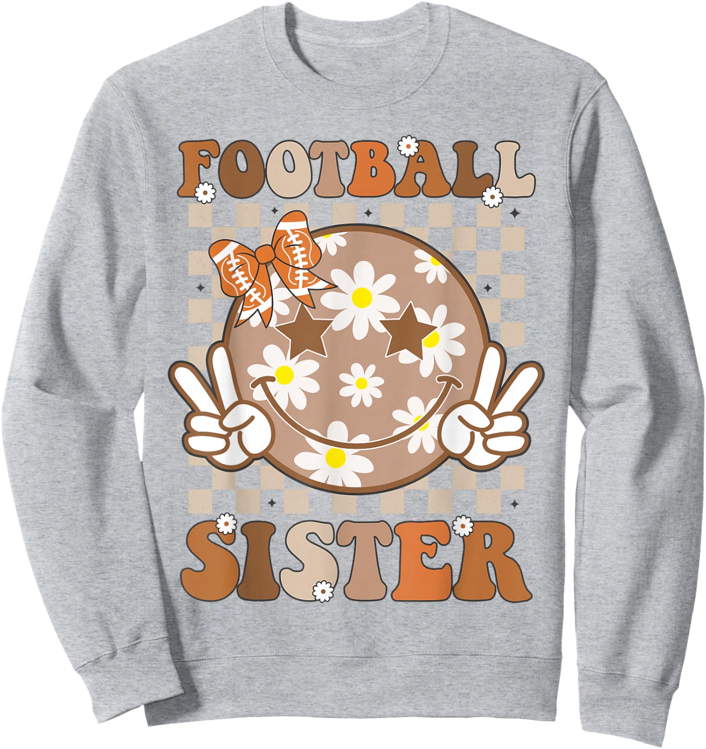 Football Sister Shirt for Girls Women Toddler Sport Lover Sweatshirt - Sweatshirt | Ash