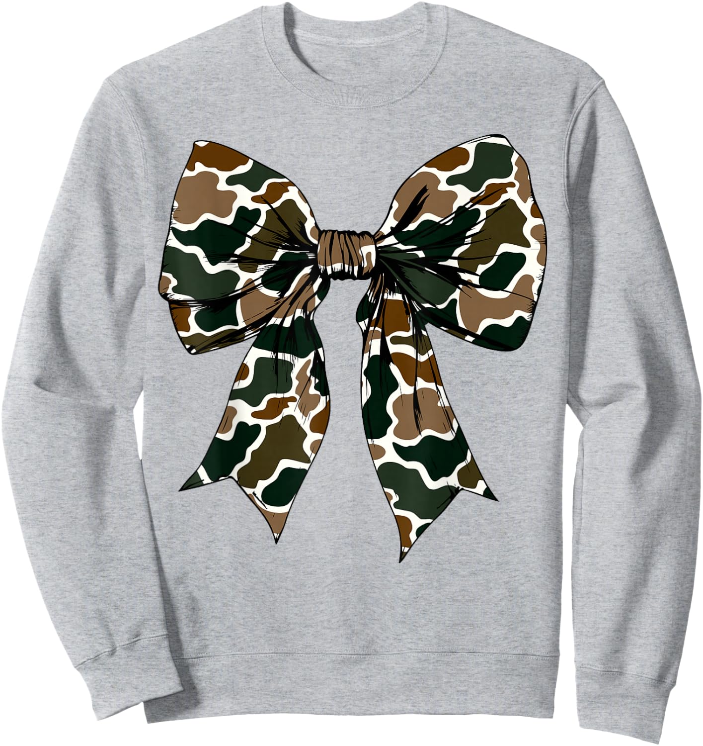 Camo Coquette Bow Duck Hunt Duck Hunting Women Girls Kids Sweatshirt - Sweatshirt | Ash
