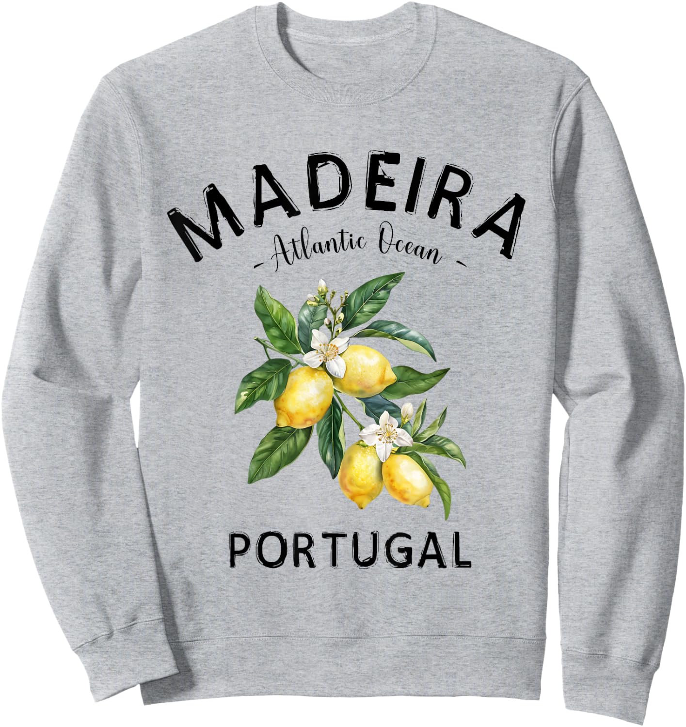 Madeira Island Lemon Art Portugese Fruit Portugal Souvenir Sweatshirt - Sweatshirt | Ash