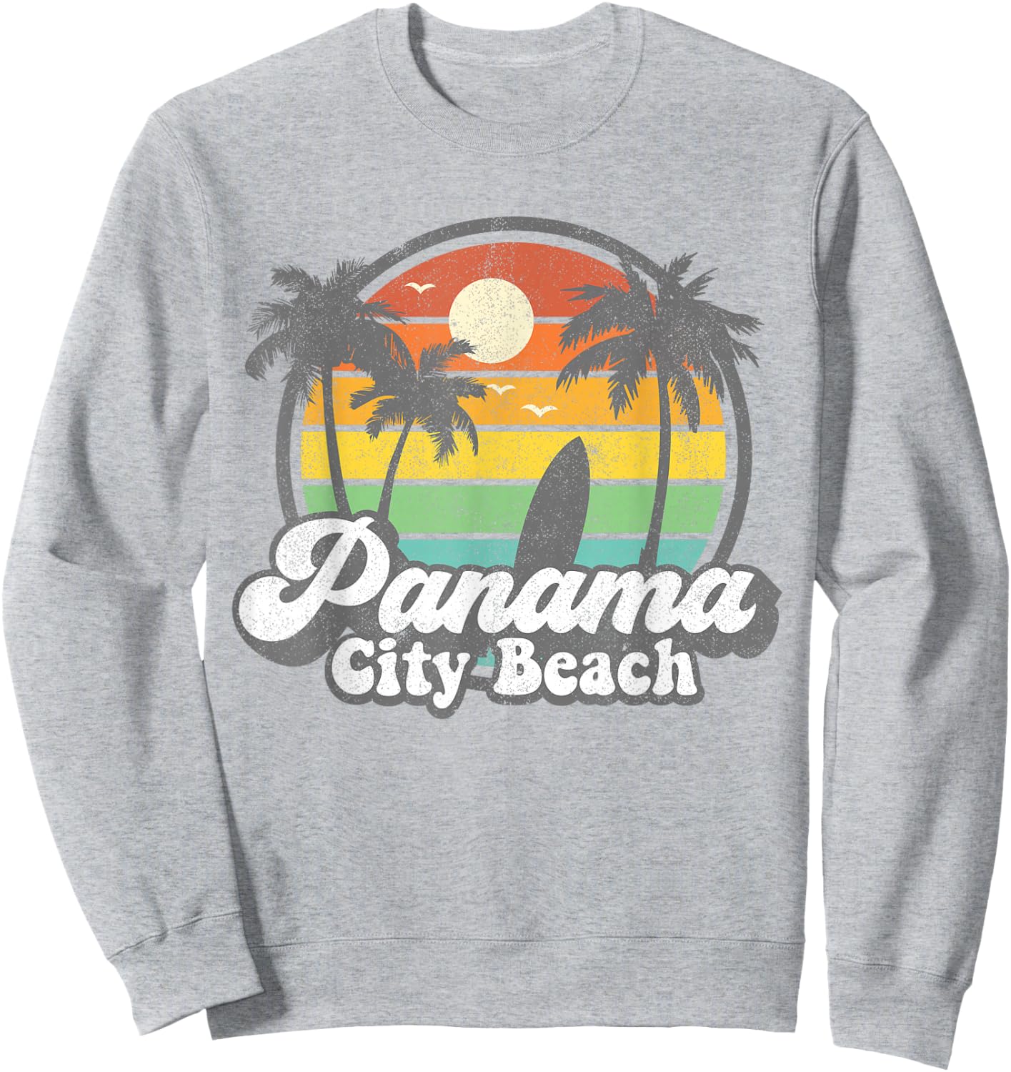 Vintage Panama City Beach Florida Surfing Retro Surf Gift Sweatshirt - Sweatshirt | Ash