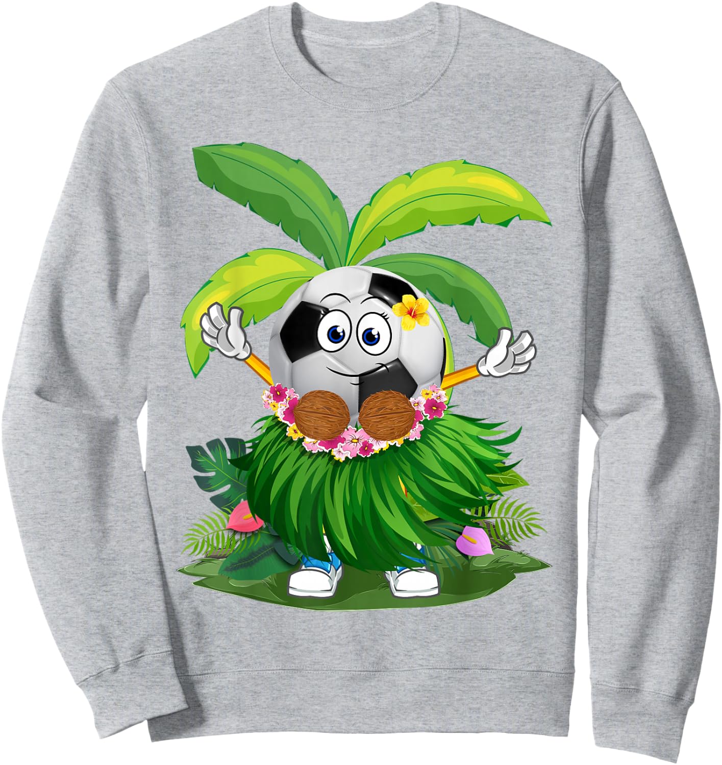 Funny Hawaii Soccer Ball Hawaiian Tropical Summer Vacation Sweatshirt - Sweatshirt | Ash