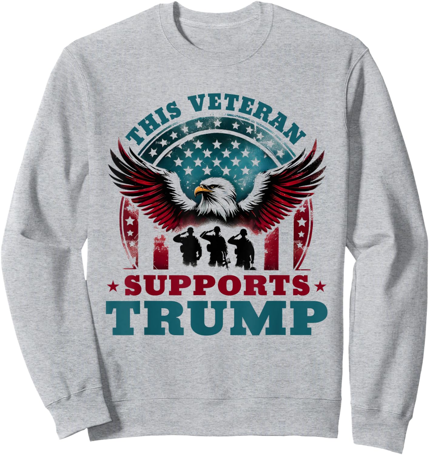 This Veteran Supports Trump 2024 American Flag 4th Of July Sweatshirt - Sweatshirt | Ash