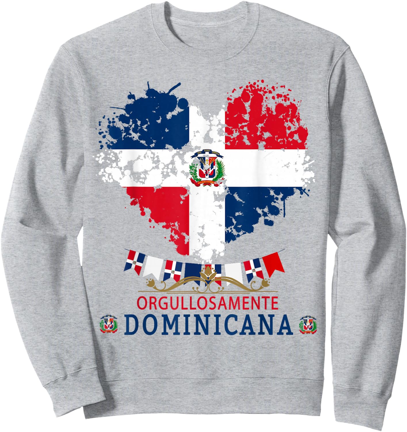 Coat of Arms Republica Dominicana & Dominican Flag Outfit Sweatshirt - Sweatshirt | Ash