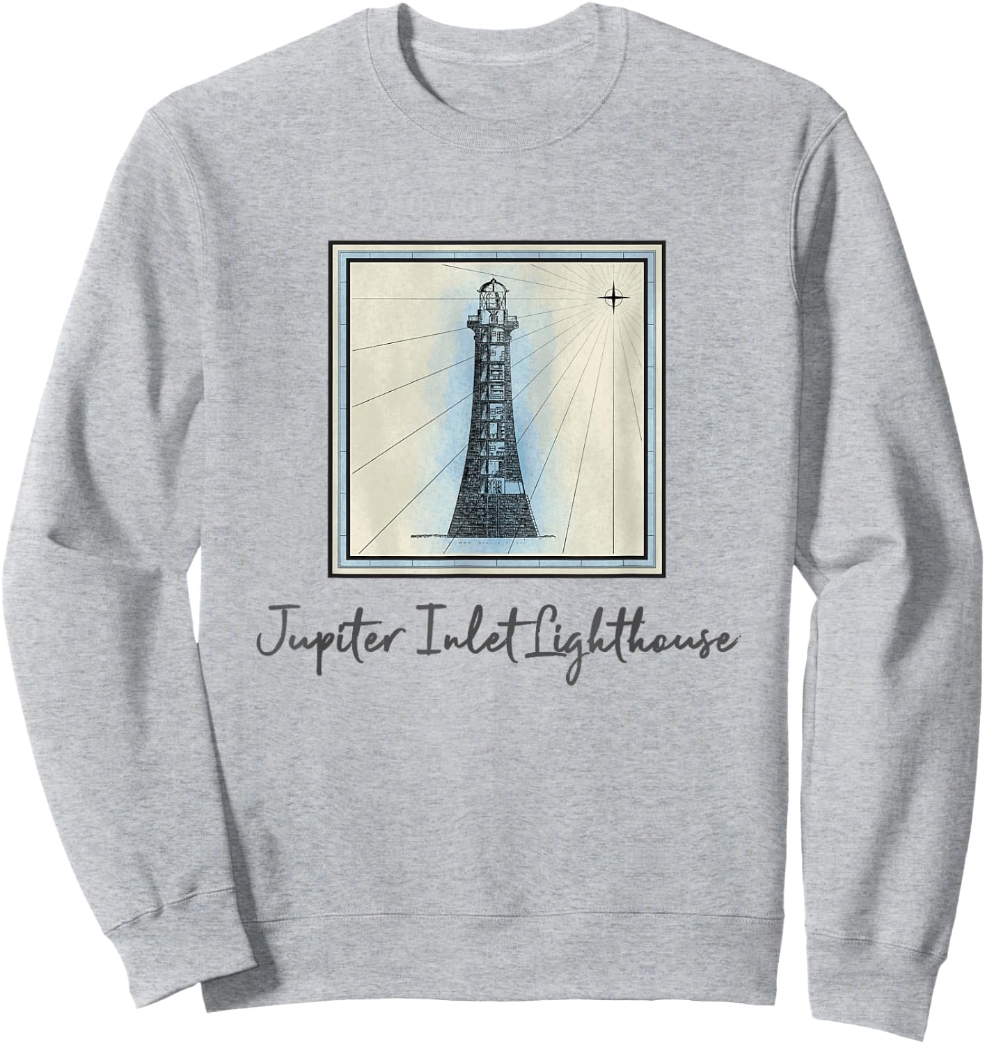 Jupiter Inlet Lighthouse Florida Maritime Nautical History Sweatshirt - Sweatshirt | Ash