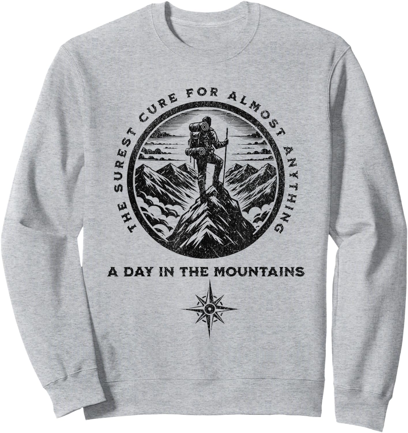 A Day in the Mountains - , men and kids Cool Hiking Sweatshirt - Sweatshirt | Ash