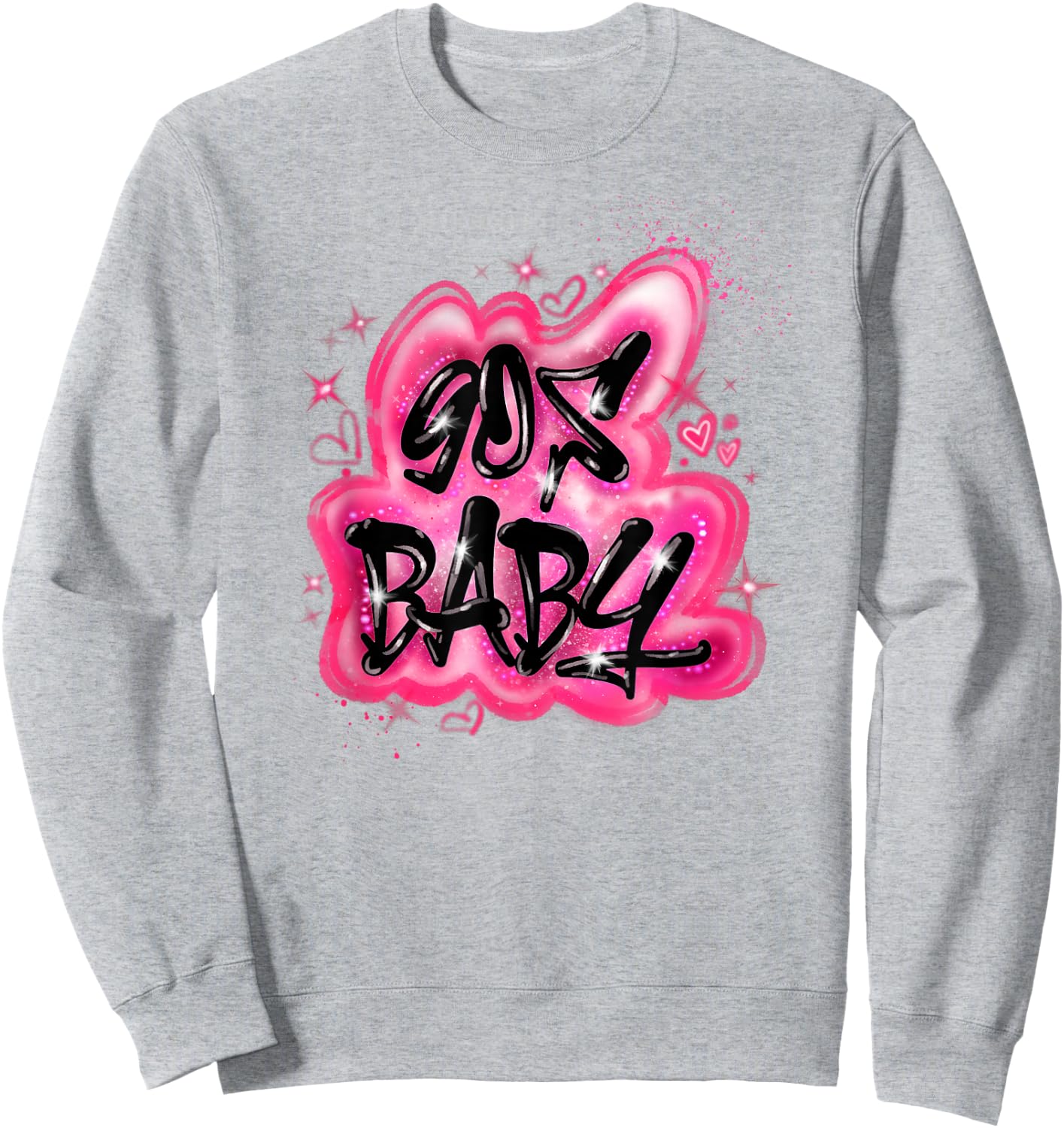 90s Classic Airbrush Style Graphic Retro Birthday Sweatshirt - Sweatshirt | Ash