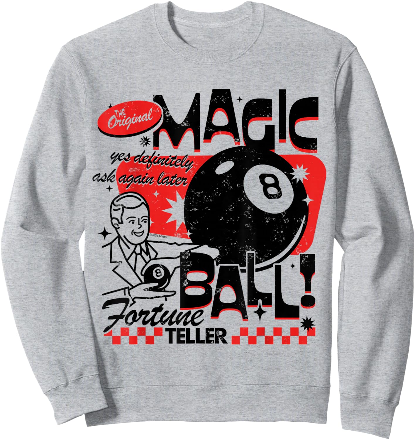 Magic 8 Ball - The Original Fortune Teller Vintage Pattern Sweatshirt - Sweatshirt | Ash