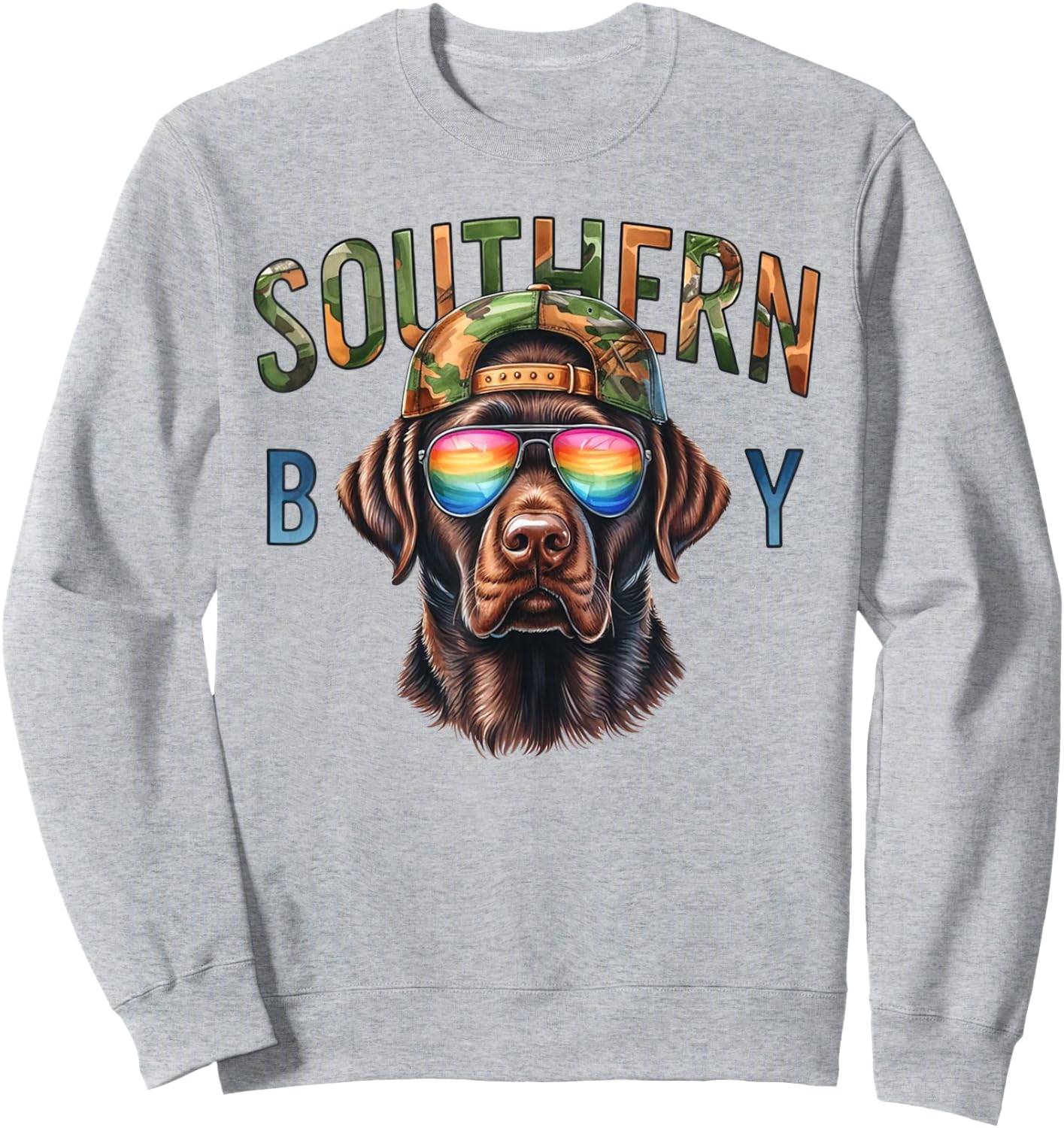Southern Boy Hunting Dog Labrador Western Hunting Boy Sweatshirt - Sweatshirt | Ash