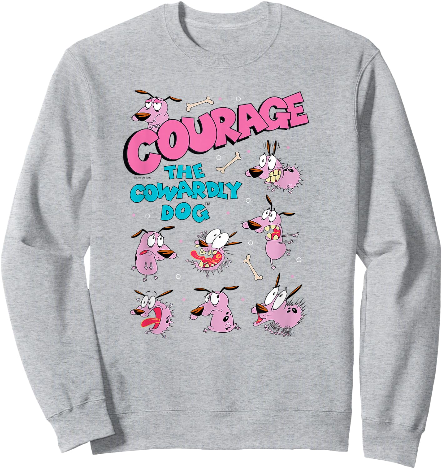 Courage The Cowardly Dog Moods of Courage Collage Cartoon Sweatshirt - Sweatshirt | Ash