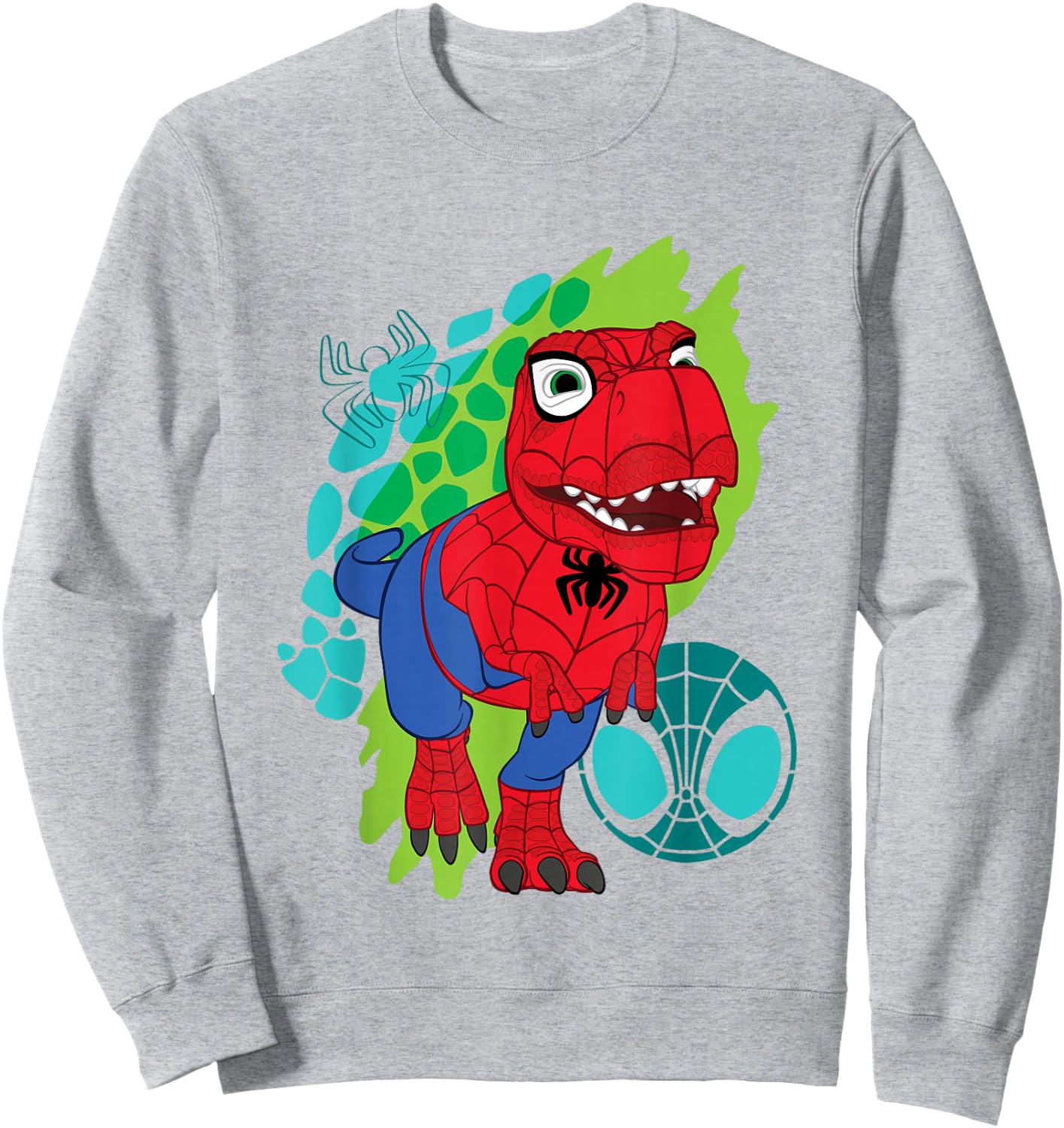 Marvel Spidey and His Amazing Friends Spider-Rex Cute Shot Sweatshirt - Sweatshirt | Ash