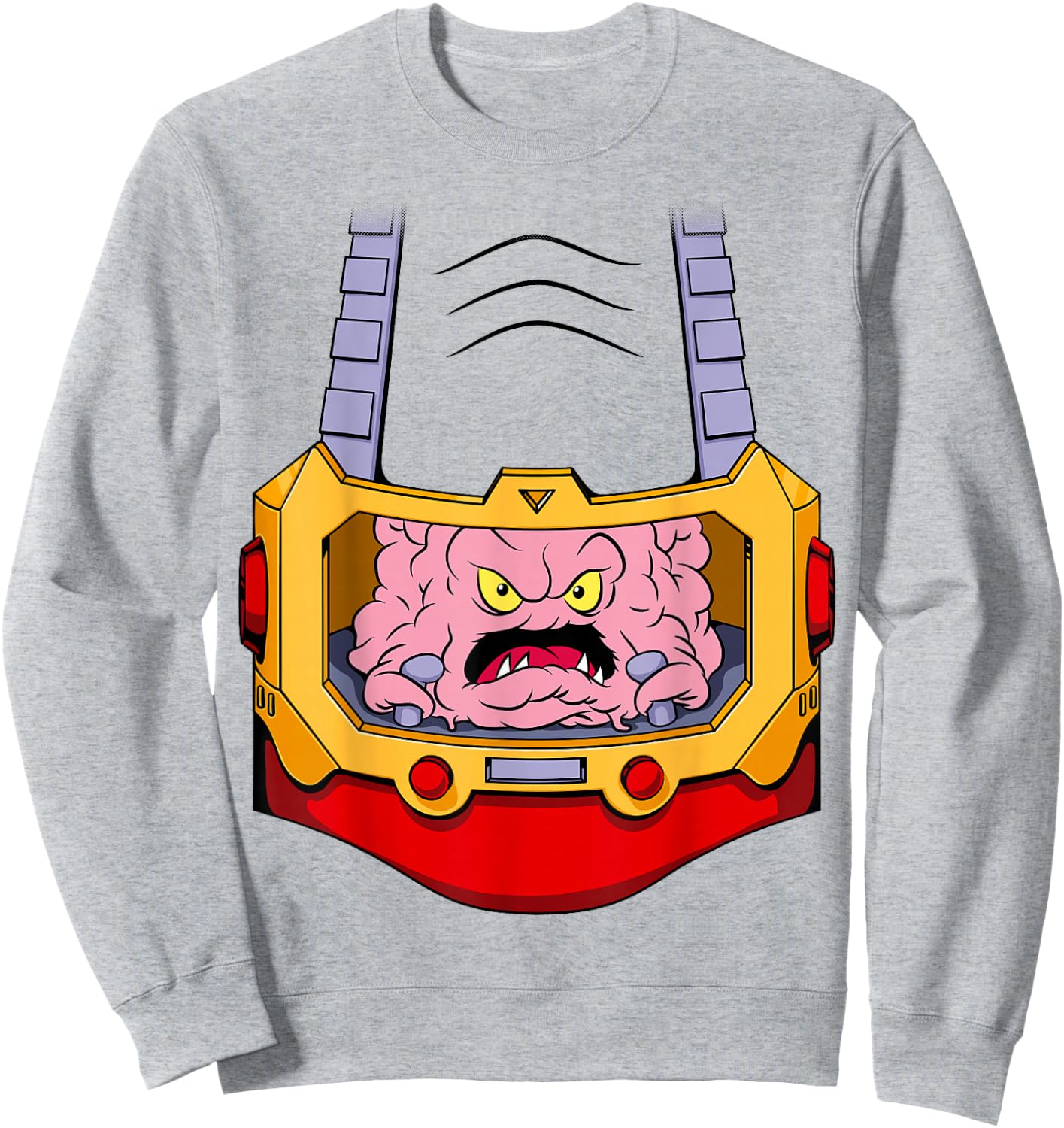 TMNT Krang Costume Belly Evil Supervillain Ninja Turtle Sweatshirt - Sweatshirt | Ash