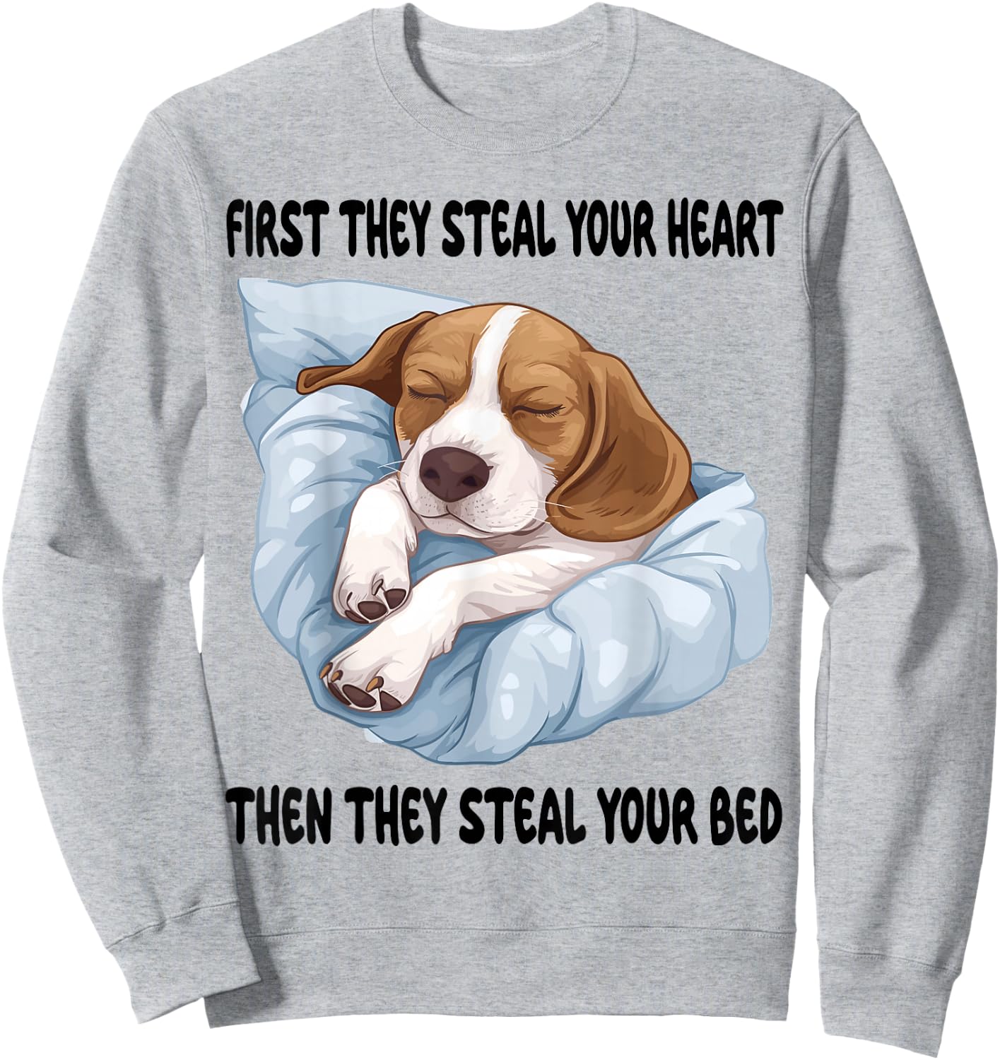 Beagle Sleeping Pajamas Nightgown Sweatshirt - Sweatshirt | Ash