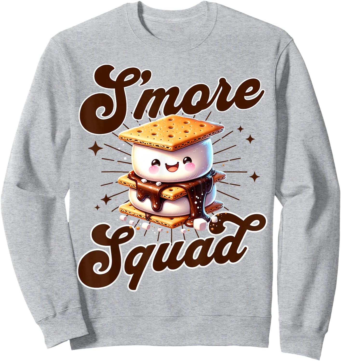 Cute Outdoor Smore Squad Camping Family Matching Summer Sweatshirt - Sweatshirt | Ash