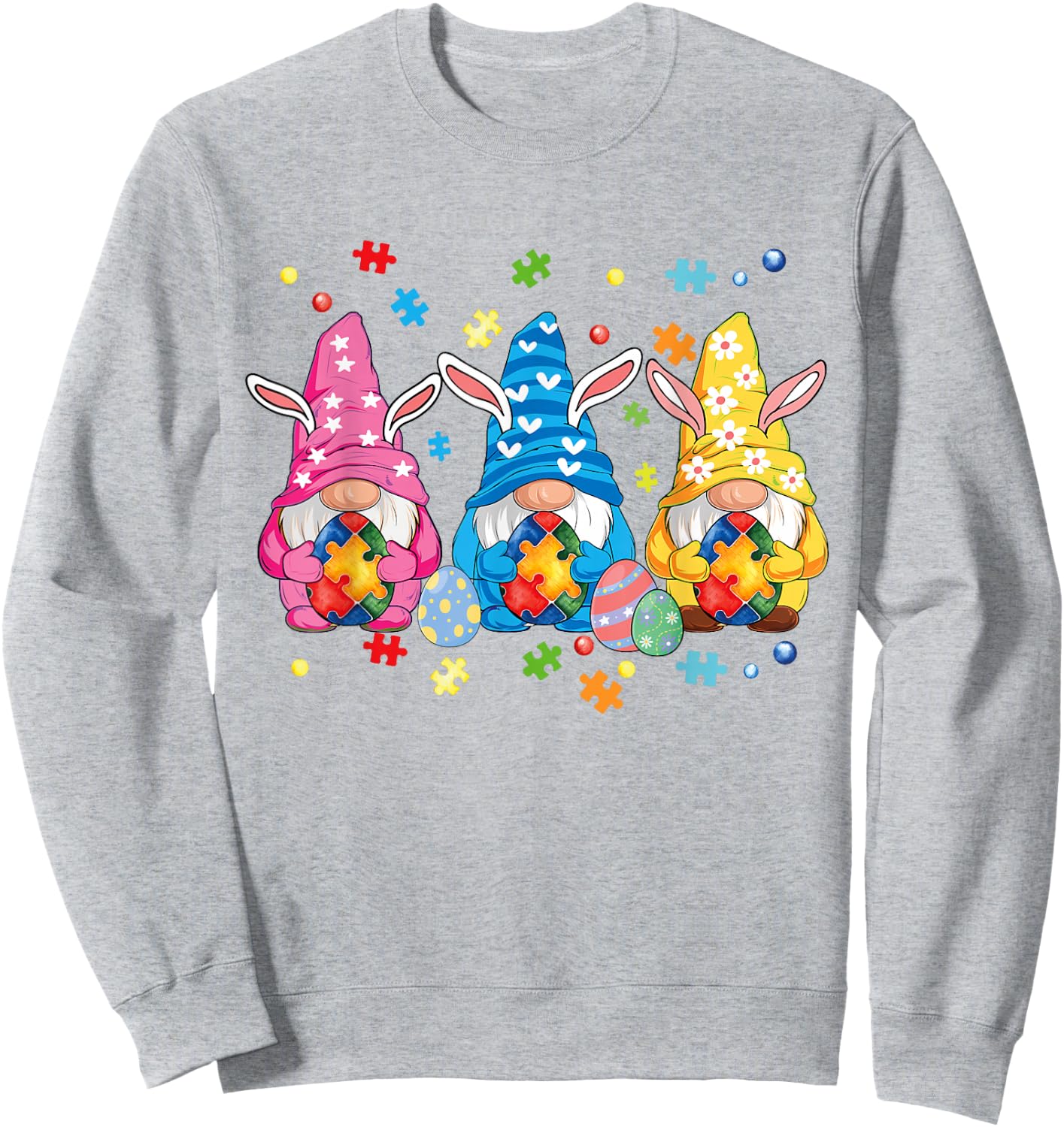 Gnome Autism Awareness Easter Day Gnomes Autism Sweatshirt - Sweatshirt | Ash