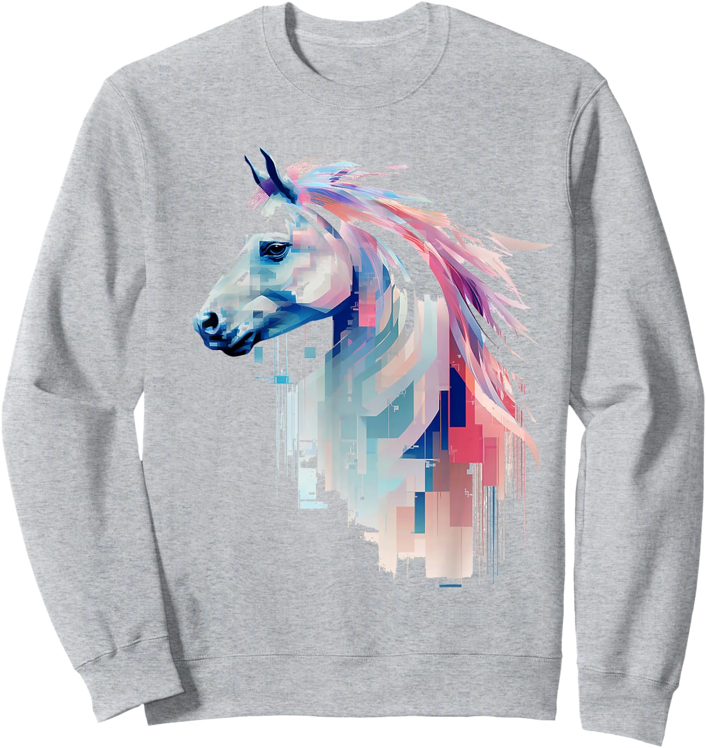 Horse Animal Colorful Zoo Abstract Art Painting Horse Sweatshirt - Sweatshirt | Ash