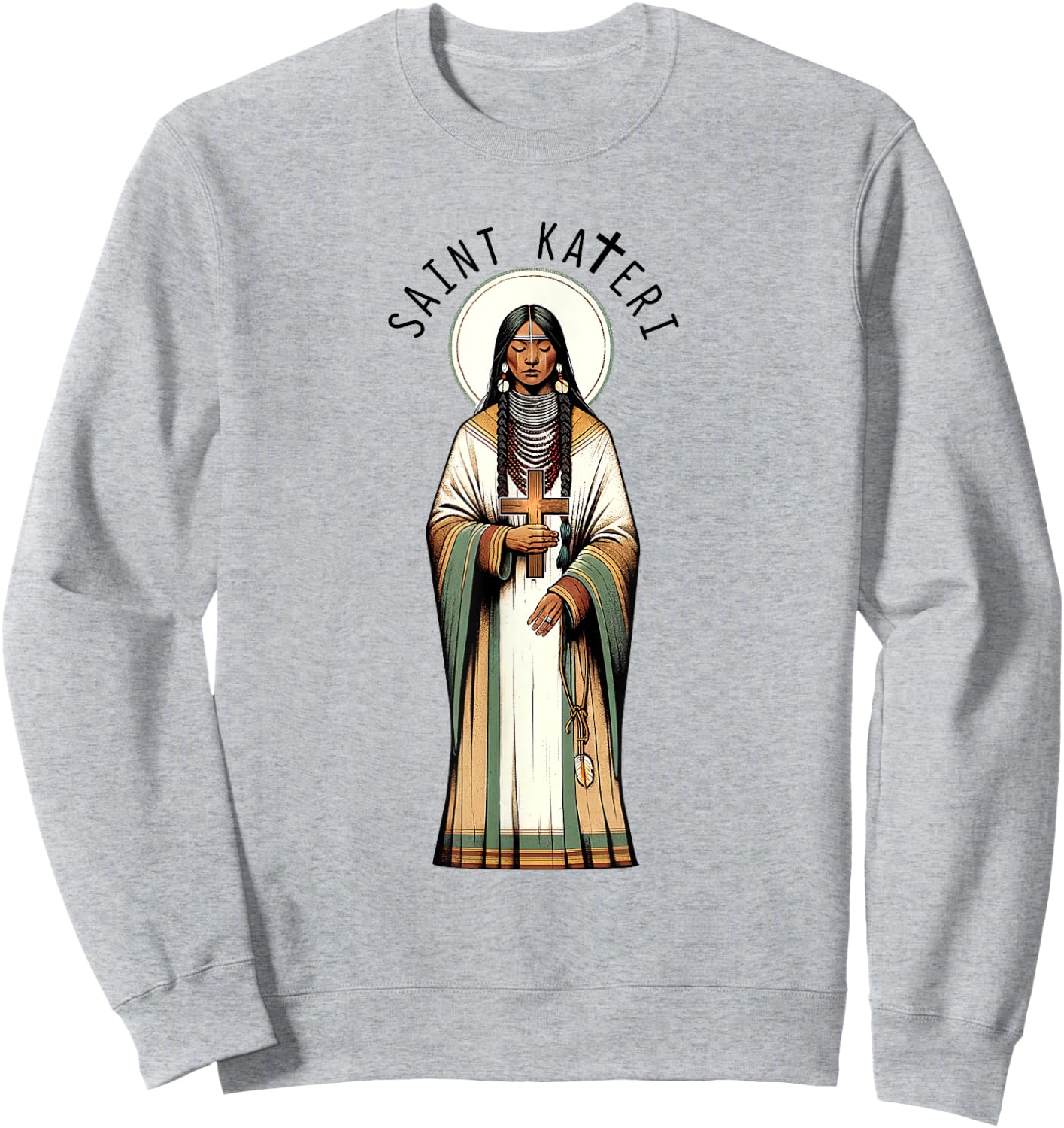 Catholic Lily Of The Mohawks Faith Saint Kateri Tekakwitha Sweatshirt - Sweatshirt | Ash