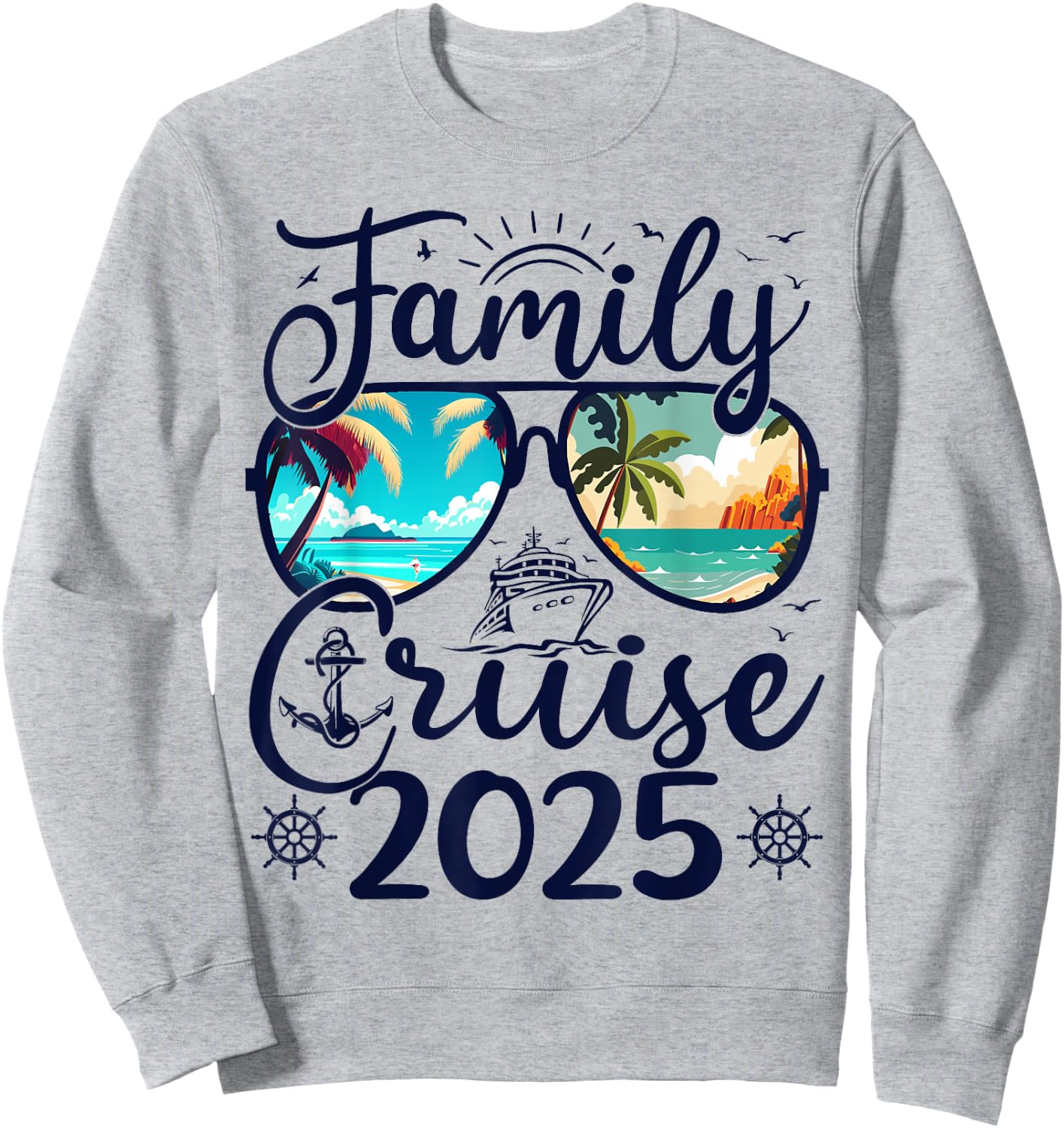 Family Cruise 2025 Summer Vacation Matching Family Cruise Men Women Kids Sweatshirt - Sweatshirt | Ash