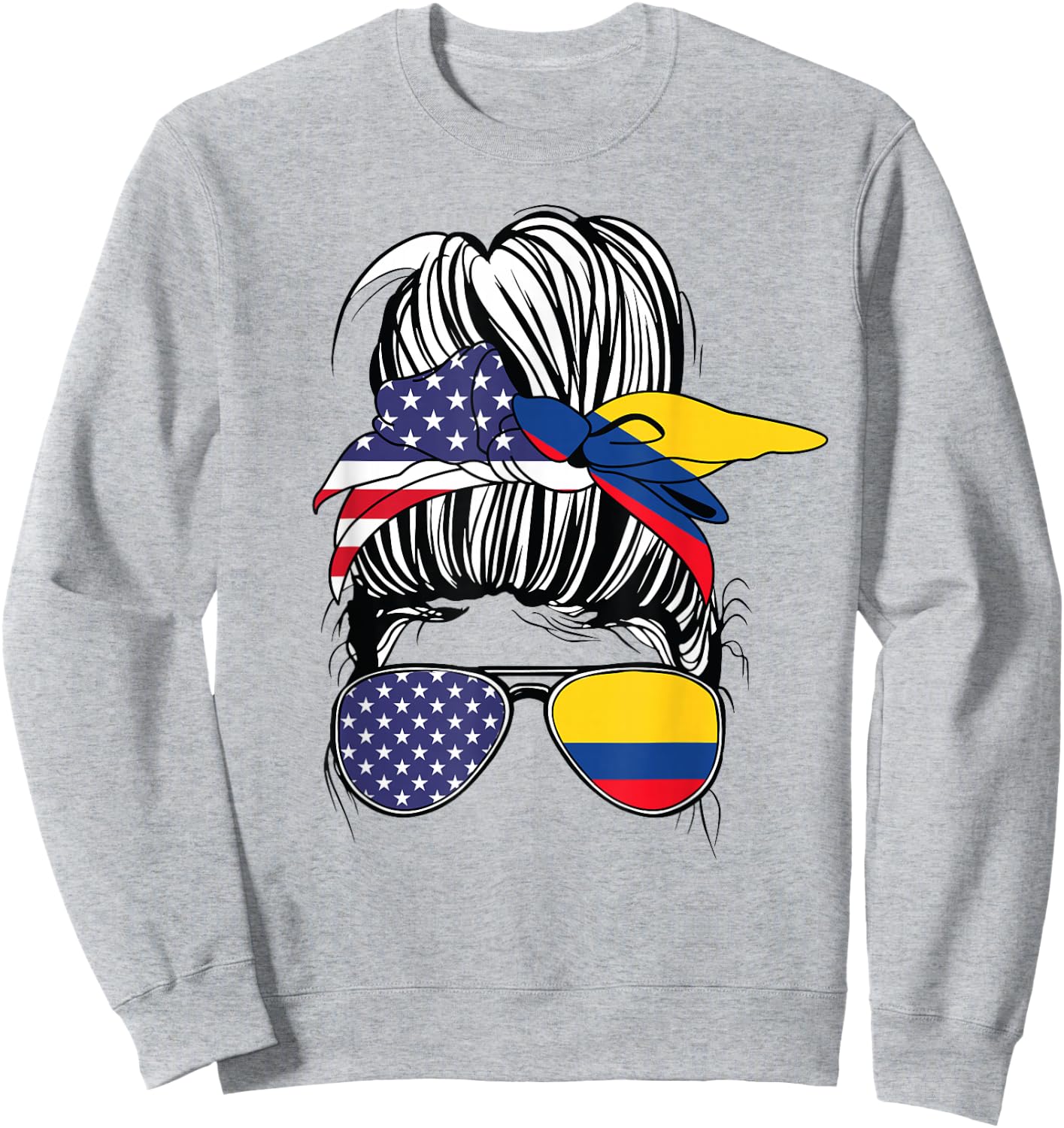 Colombian American Heritage Colombia Women USA Girl Colombia Sweatshirt - Sweatshirt | Ash