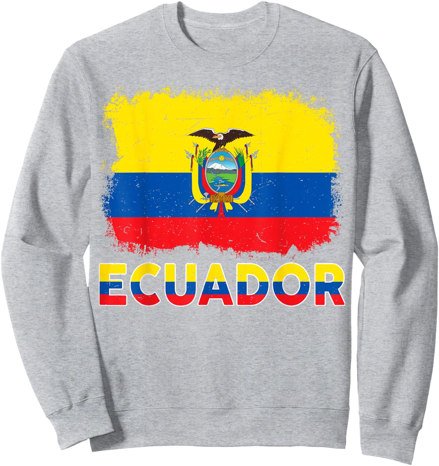 Kids Ecuador Flag Ecuadorian Hispanic Heritage Men Boy Women Sweatshirt - Sweatshirt | Ash