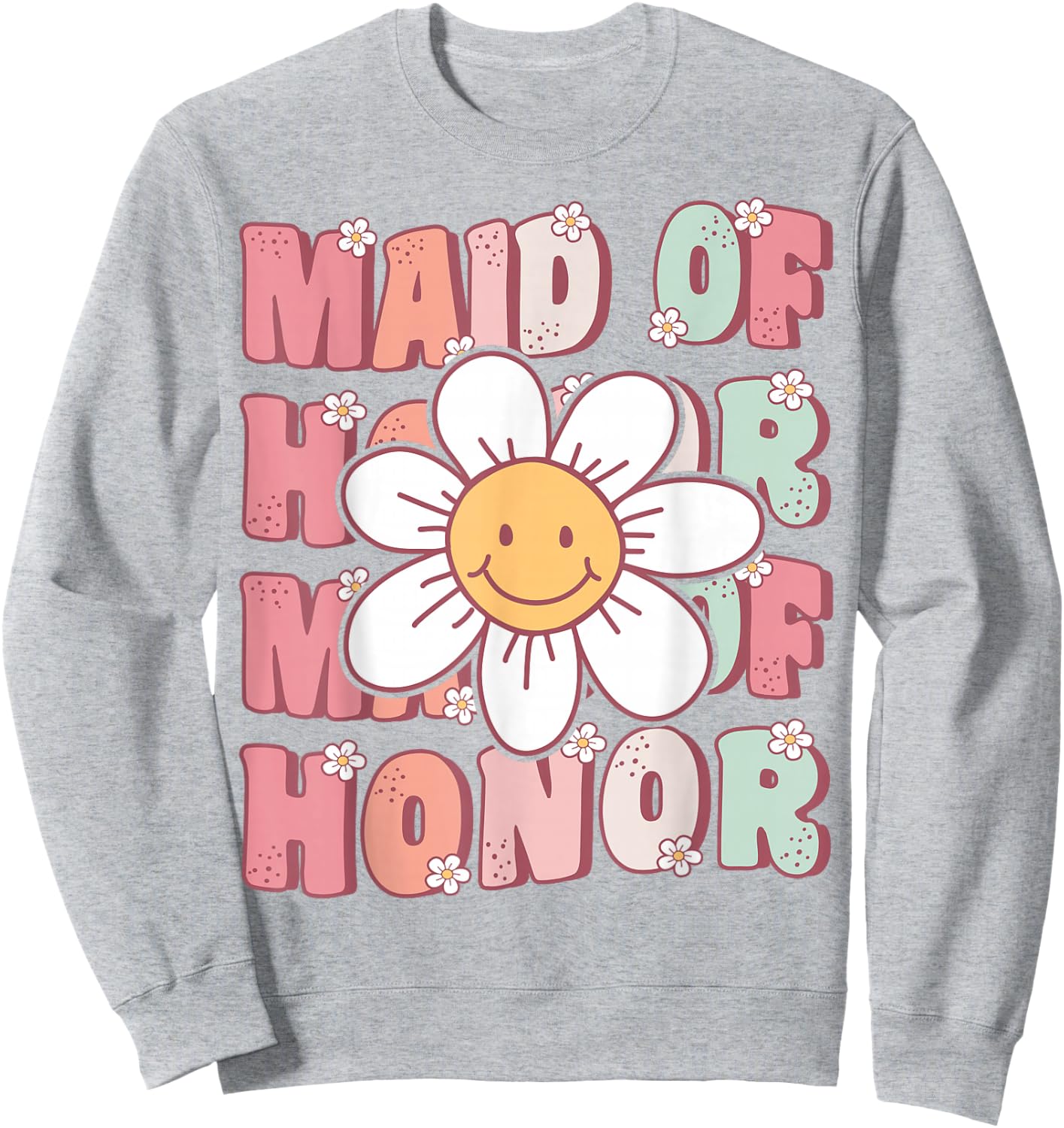 Groovy Maid of Honor Matching Bachelorette Party Wedding Sweatshirt - Sweatshirt | Ash