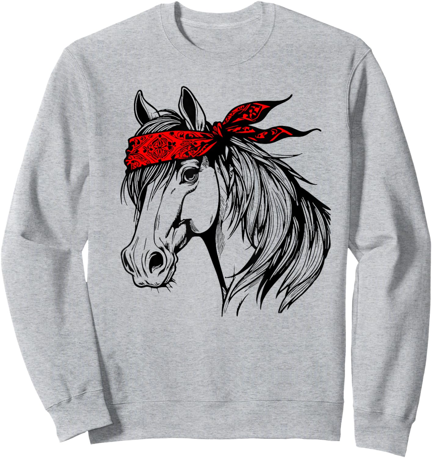 Horse Bandana for Horseback Riding Horse Lover Mother's Day Sweatshirt - Sweatshirt | Ash