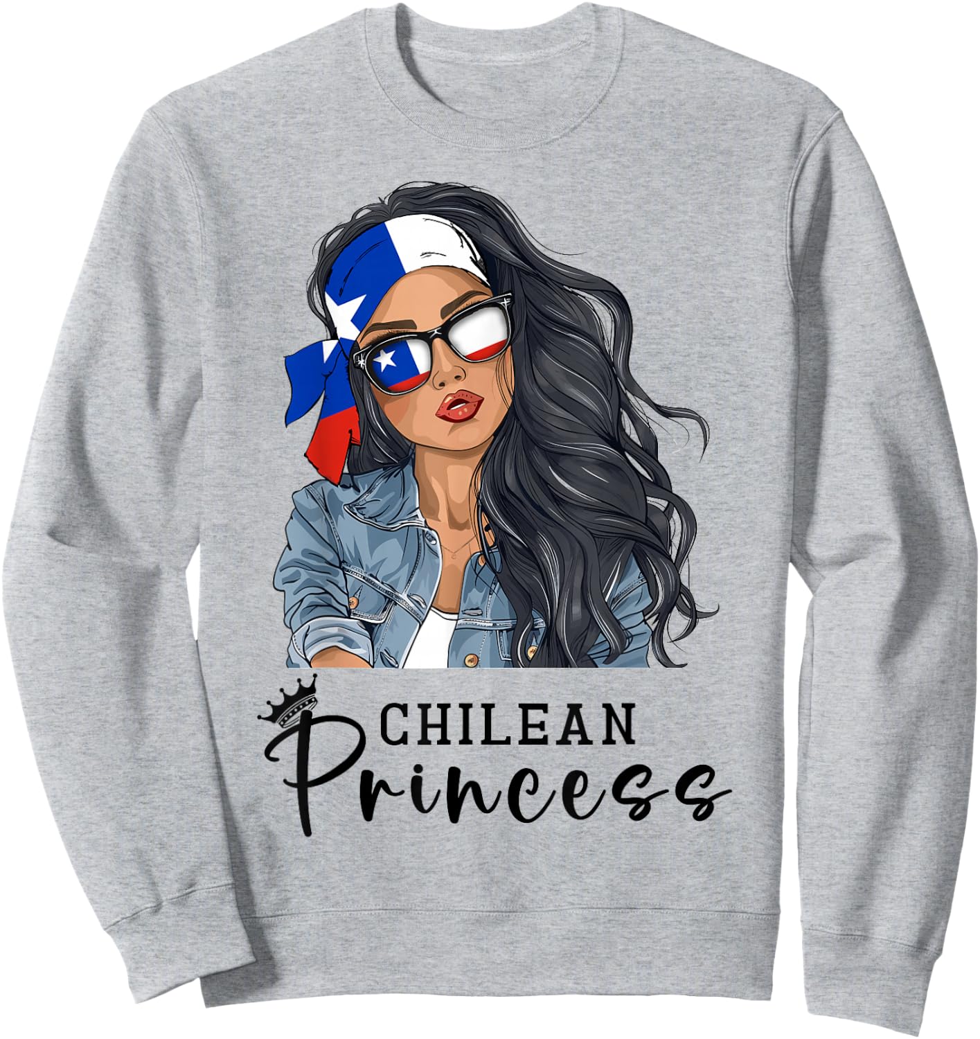 Chilean Woman Products Flag Uniform Princess Chile Sweatshirt - Sweatshirt | Ash