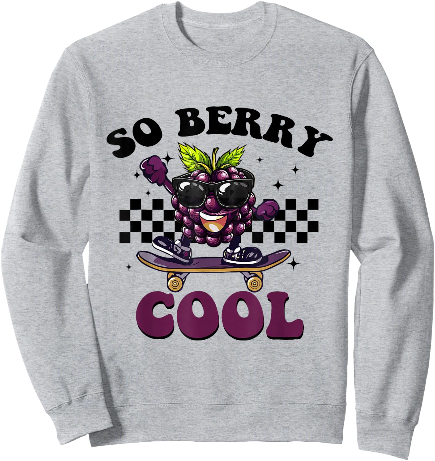 Groovy So Berry Cool Fruit Lover Blackberry Season For Kids Sweatshirt - Sweatshirt | Ash