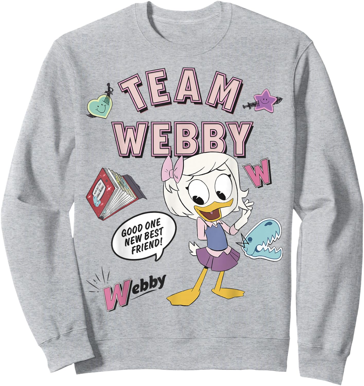 Disney DuckTales Team Webby Collage Small Sweatshirt - Sweatshirt | Ash