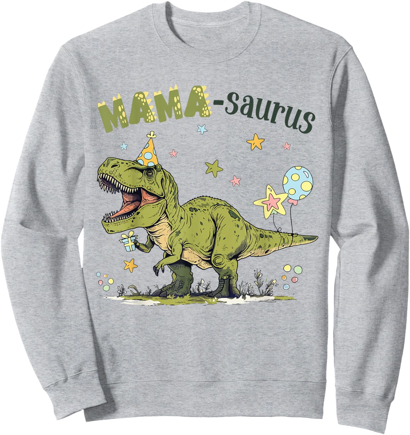 Mamasaurus T Rex Dinosaur Mama Saurus Family Matching Women Sweatshirt - Sweatshirt | Ash