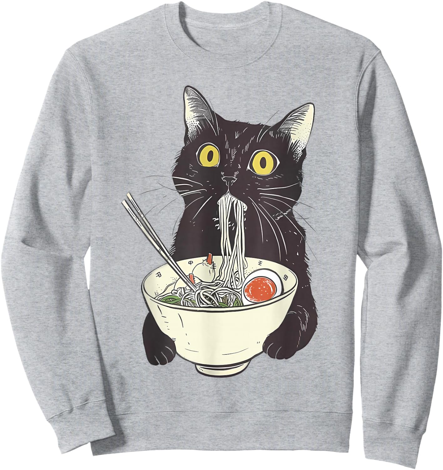 Cat Ramen Noodle Japanese Anime Manga Kawaii Cat Sweatshirt - Sweatshirt | Ash