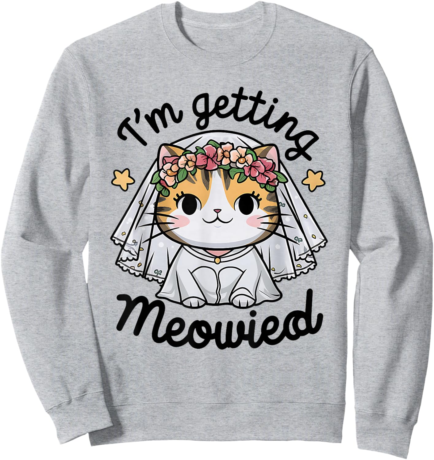 I'm Getting Meowied Bridesmaid Bachelorette Party Kawaii Cat Sweatshirt - Sweatshirt | Ash