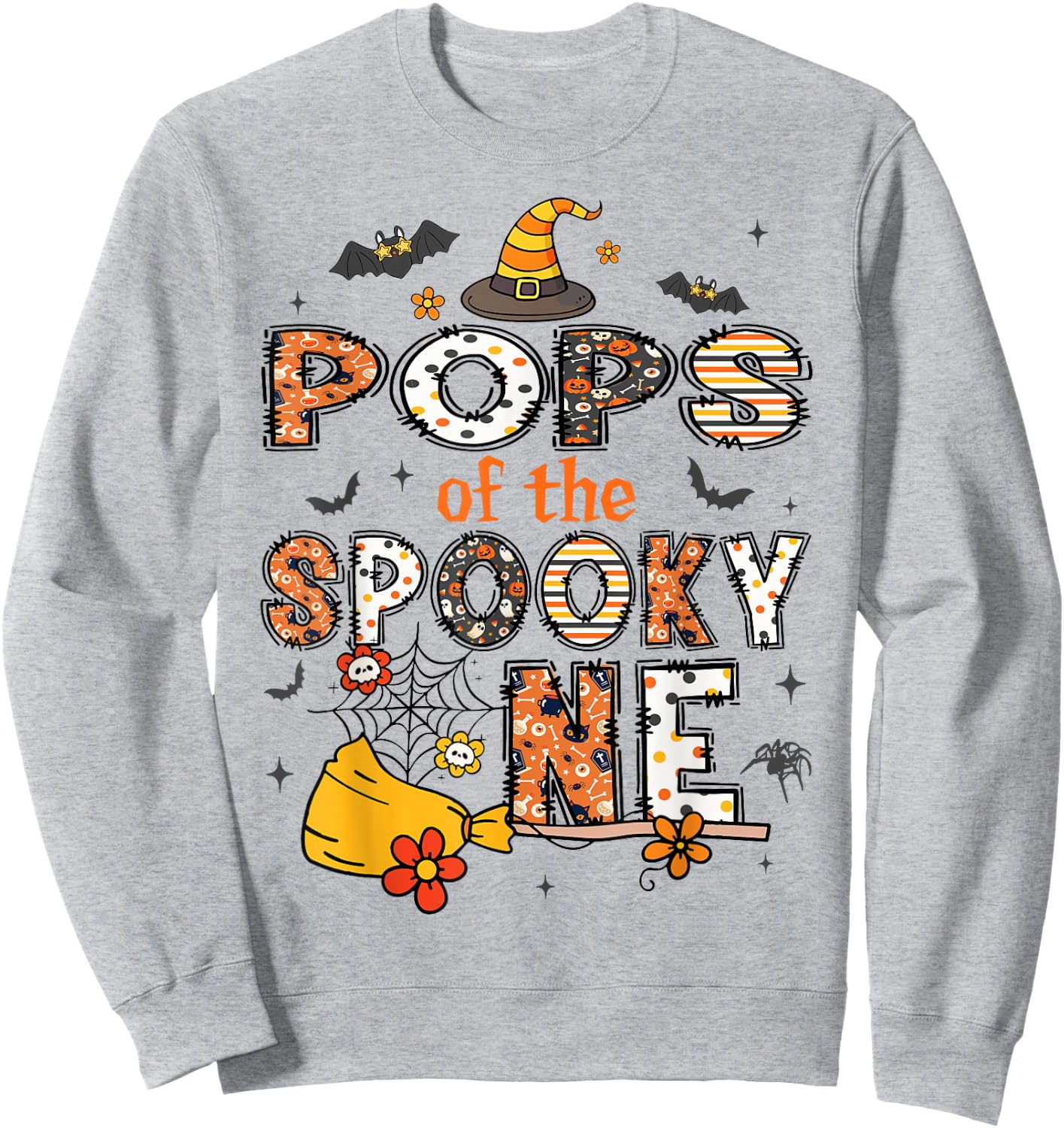 Pops Of The Spooky One Halloween Retro Vintage Sweatshirt - Sweatshirt | Ash