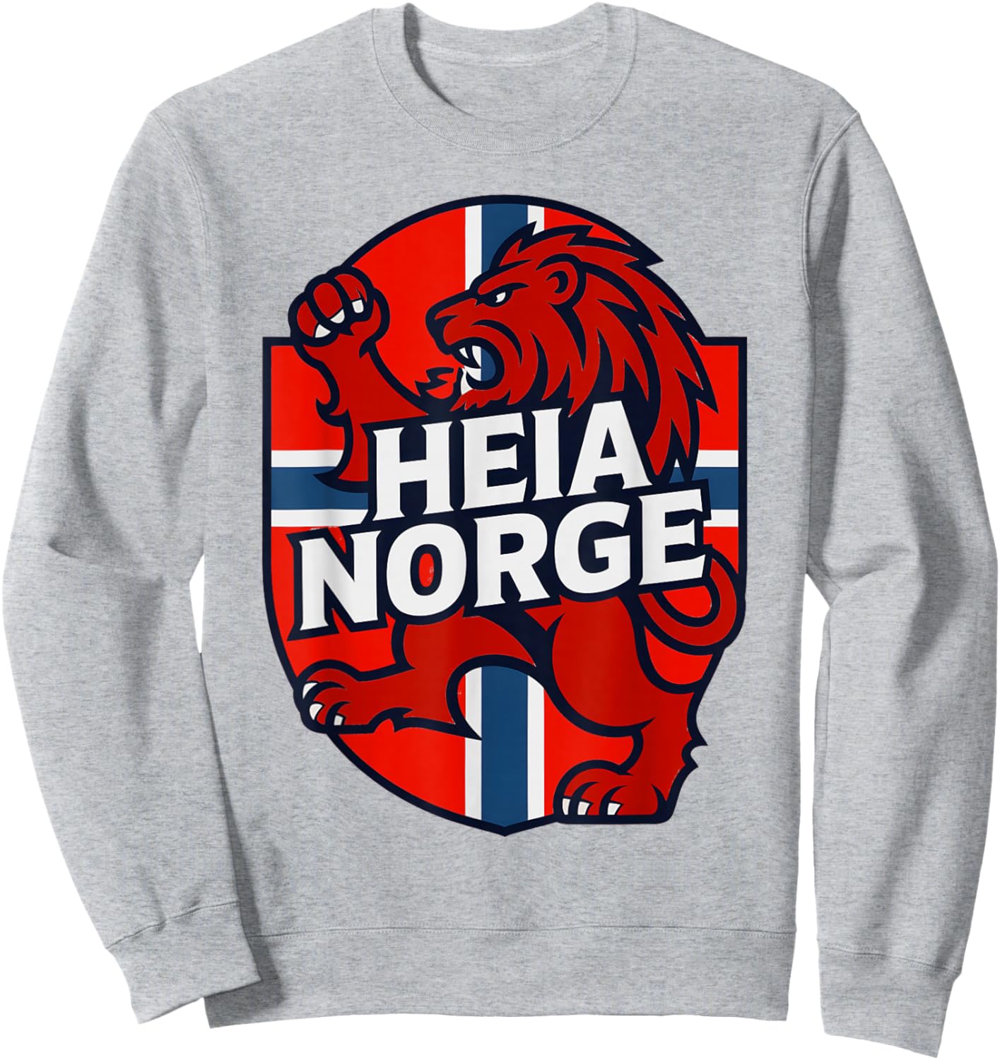 Classic Cheer Norway HEIA Norge Country Slogan Flag Spirit Sweatshirt - Sweatshirt | Ash