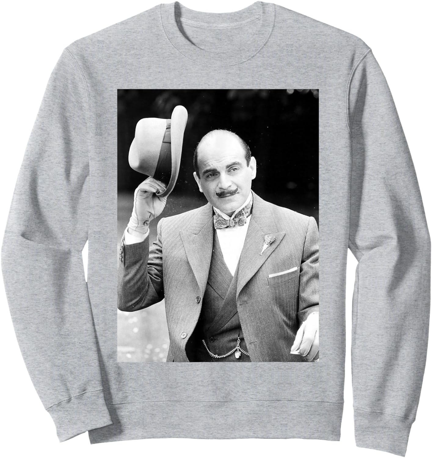 Poirot David Suchet Agatha Christie 1988 Sweatshirt - Sweatshirt | Ash