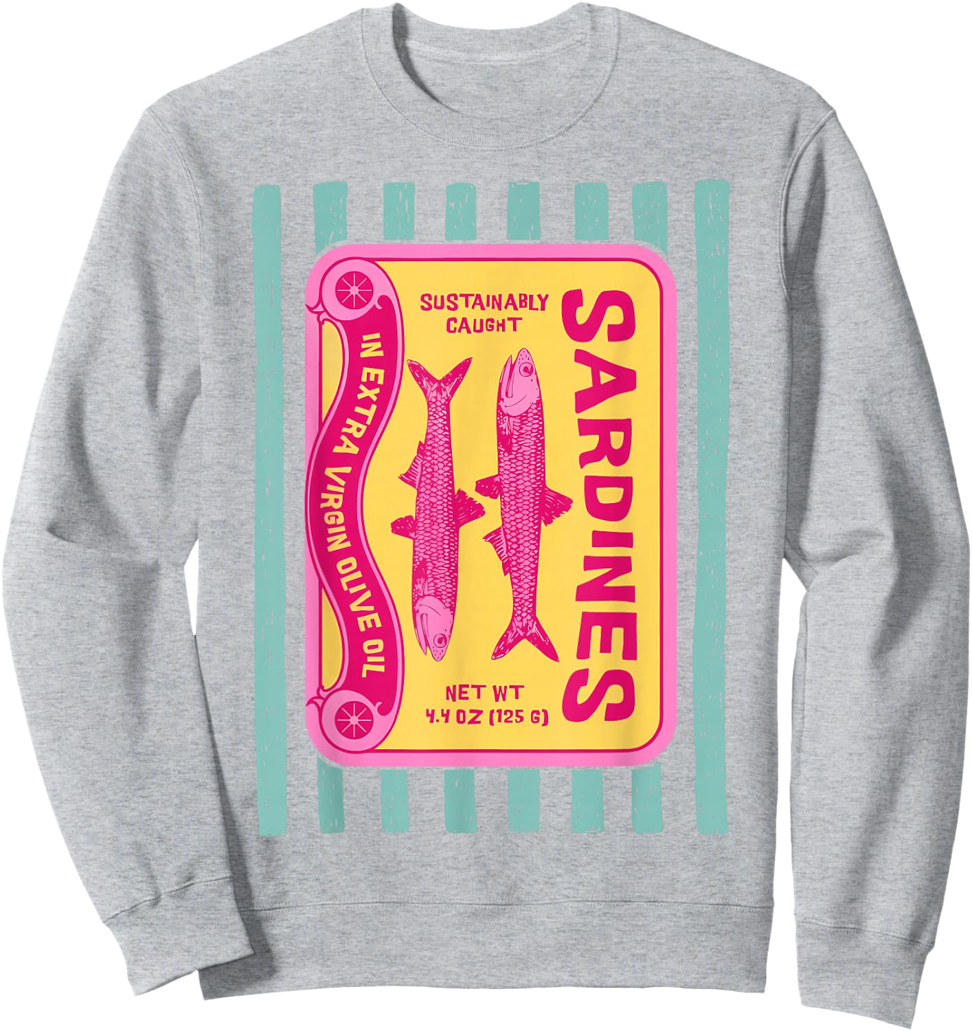 Sardines Tinned Fish Retro Graphic Women Sardine Sweatshirt - Sweatshirt | Ash