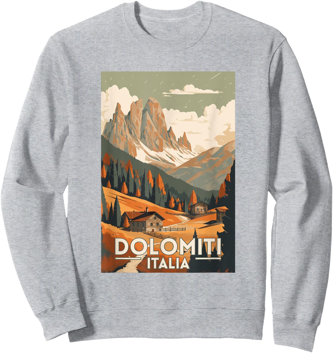 The Dolomites Italy Retro Vintage Travel Sweatshirt - Sweatshirt | Ash