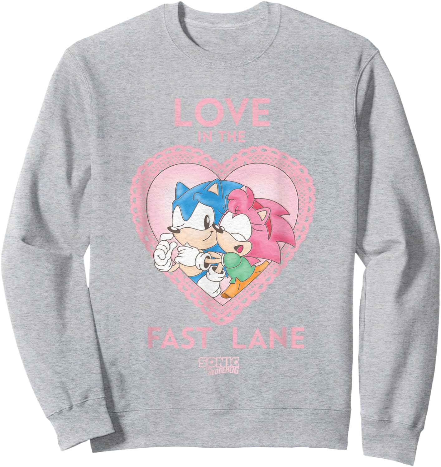Sonic The Hedgehog Valentine's Day Love In The fast Logo Sweatshirt - Sweatshirt | Ash
