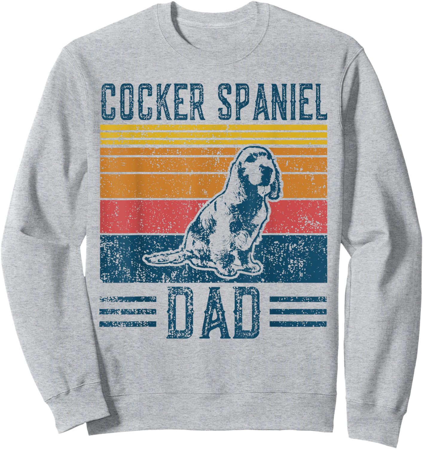 Dog | Cocker Spaniel Papa - Vintage Cocker Spaniel Dad Men Women Kids Sweatshirt - Sweatshirt | Ash