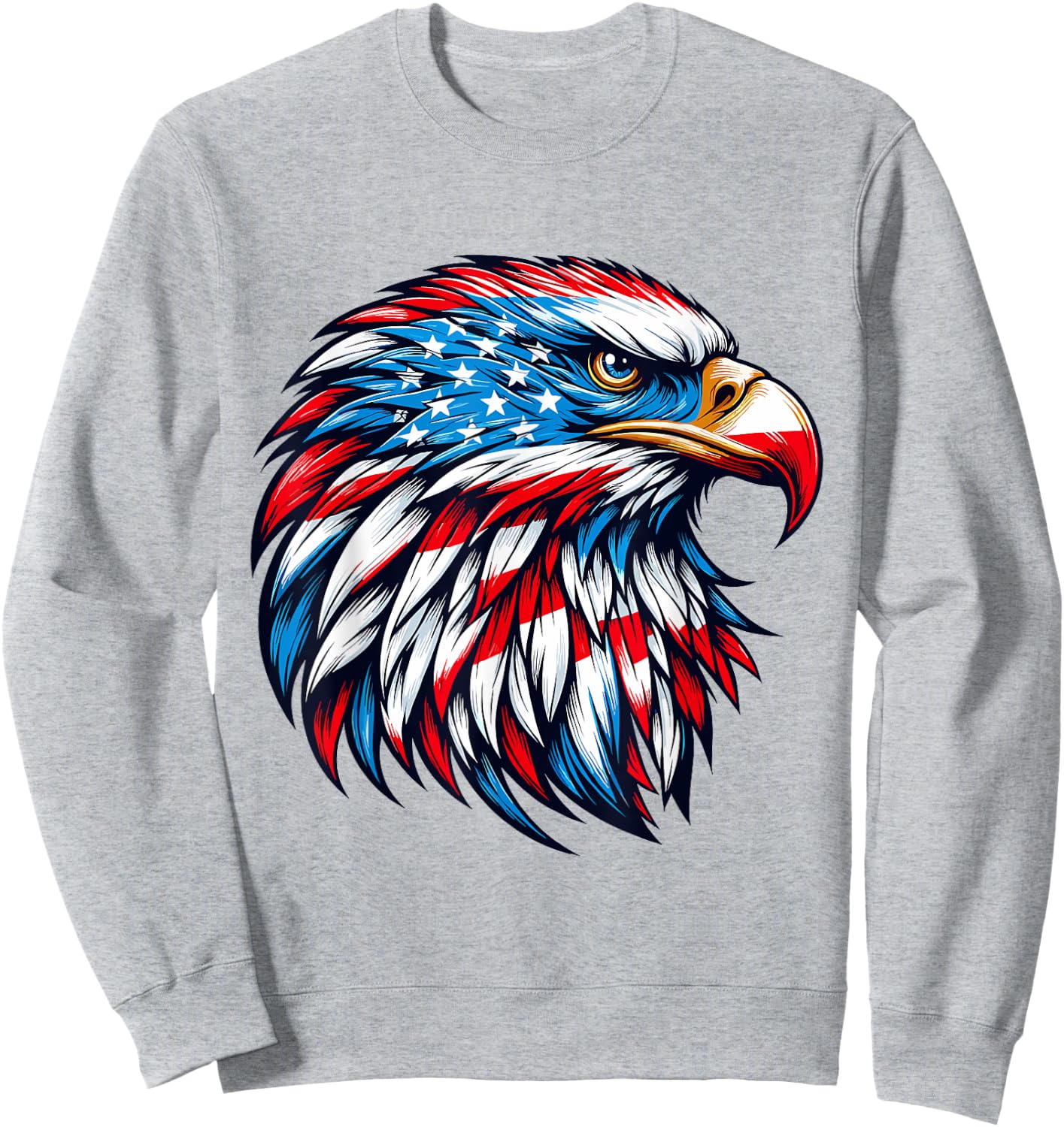 4th Of July Patriotic Eagle USA American Flag men boys Sweatshirt - Sweatshirt | Ash