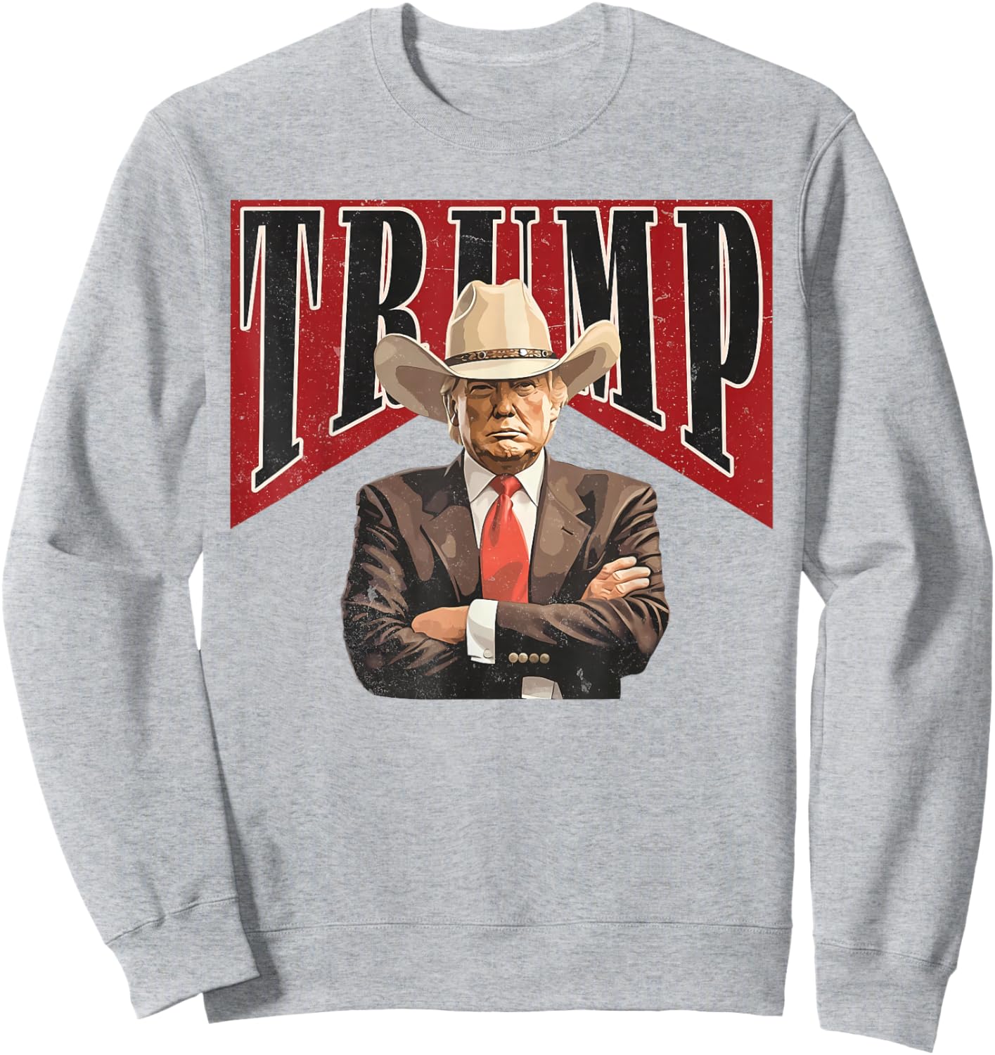 Western Trump Cowboy Take America Back Trump Daddy Men Sweatshirt - Sweatshirt | Ash