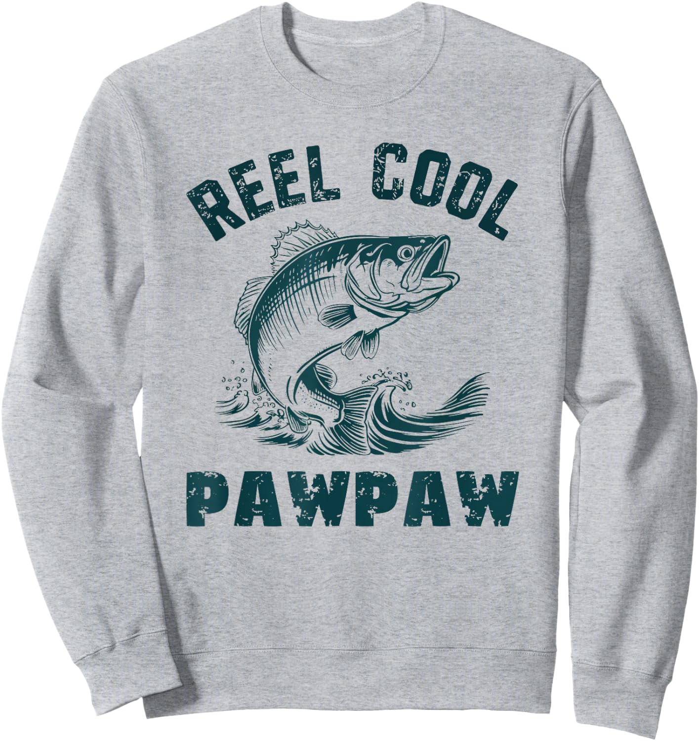 Reel Cool PawPaw Fishing Grandpa Vintage Style Paw-Paw Sweatshirt - Sweatshirt | Ash