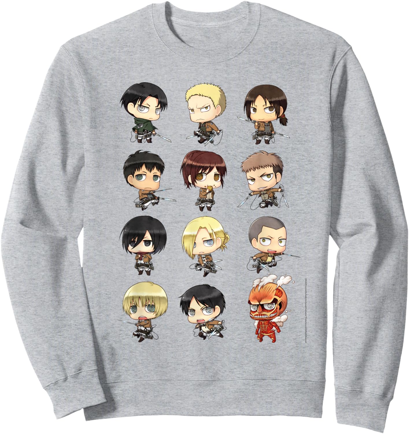 Attack on Titan Chibi All Characters Anime Sweatshirt - Sweatshirt | Ash